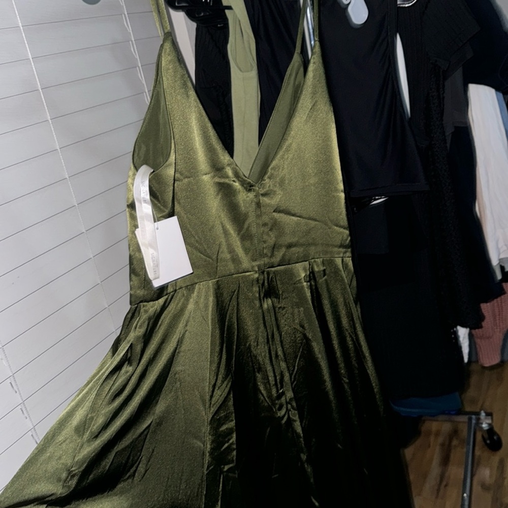 David’s bridal green bridesmaid dress